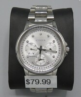 CITIZEN  ECO DRIVE LINED W/ CLEAR STONES MODEL NUMBER 8729-R007203