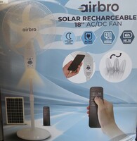 AIRBRO SOLAR RECHARGEABLE 18" AC/DC FAN