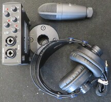PRESONUS INTERFACE W/ MIC, HEADPHONES, AND CORDS