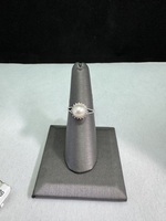 14kt Pearl Ring with Diamonds
