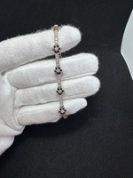  14kt White Gold with Diamonds and Black Stones