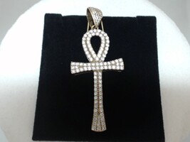  10KT GOLD CROSS CHARM WITH CZS