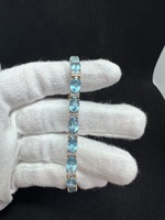  10KT YG Blue Stone Bracelet