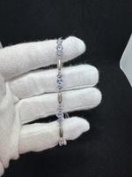  14kt White Gold Bracelet with Purple Stones