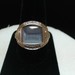  10KT MENS RING W/ GREY STONE