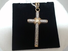  14KT GOLD CROSS CHARM WITH DIAMONDS