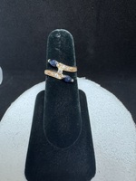 14kt Yellow Gold Blue Stone Ring