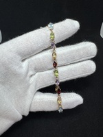  10kt Yellow Gold Bracelet with Colored Stones