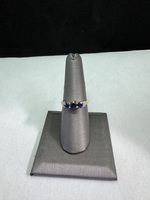  14kt Yellow Gold Ring With Blue Stones