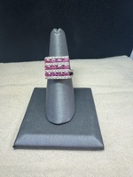  14kt Yellow Gold Ring with Red Stones