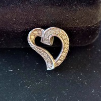  10k white gold heart pendant with diamonds 
