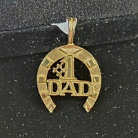  10k yellow gold #1 dad horseshoe pendant