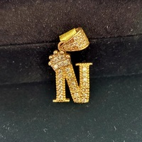  14k yellow gold letter "N" pendant