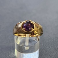  10k Yellow Gold Ring with Purple Stone