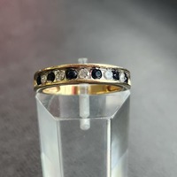  10K Yellow Gold Diamond & Saphire Ring