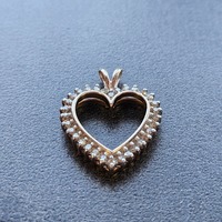  10K Yellow Gold Diamond Heart Pendant