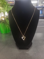 10K Chain W/ Diamond Heart Pendant  