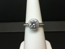 14kt, 2.80 Grams; ~.57 Ctr .60 Ctw Diamond Halo Ring