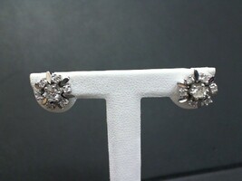  2.6 dwt 14kt ~ 1/2 ctw dia cluster earrings
