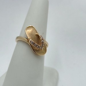  Jewelry 2.50 DWT 14KT NA HOKU SANDAL RING ~ .05 CTW DIAMOND