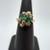  Gold 18KT 5.00DWT RING ~1/4 CTW DIA W/ 2 EMERALDS