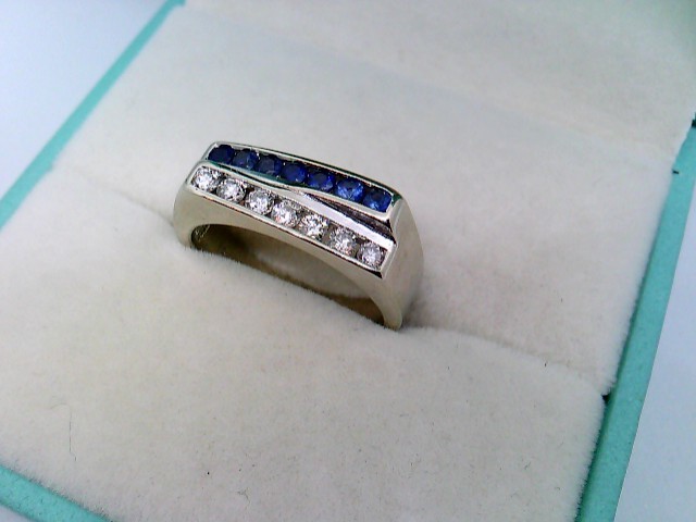 14K Diamond Sapphire Ring