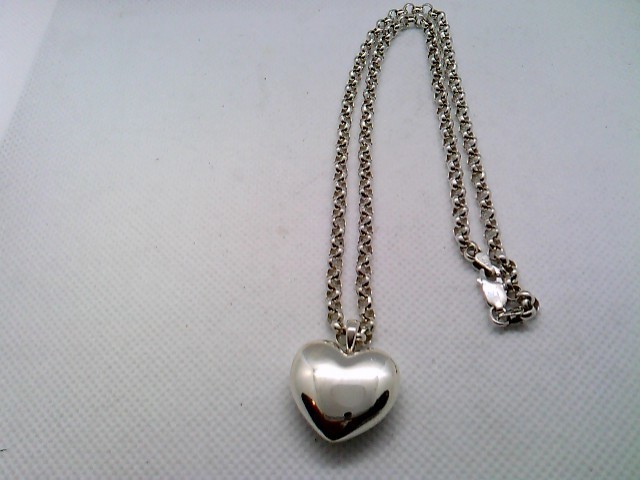 Sterling Heart Locket w/Belcher Chain 