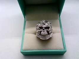 Silver Alien Skull Ring 