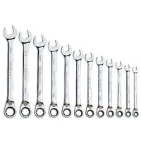 12 PIECE 90 TOOTH METRIC REVERSIBLE COMBINATION RATCHETING WRENCH SET