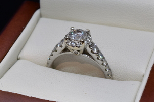 Halo set diamond ring