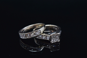 14K White Gold Wedding Set