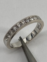 14KT White Gold Diamond Channel Ring Size 7 3.1g