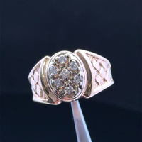 14KT Yellow Gold Ring with 1/3 CTTW Diamond Cluster - Size 10