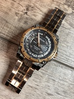 Bulova Precisionist Men's Quartz Diamond Accent Two-Tone Black 46mm Watch 98D149
