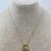 18KT Yellow Gold Necklace with Heart Pendant CZs 17in 2.7g
