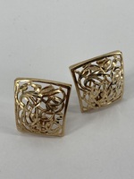 14KT Yellow Gold Vintage Design Earrings 4.8g