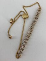 10KT Yellow Gold Diamond Bracelet Adjustable Size 5.54mm 5.7g