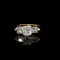 14KT Yellow Gold Ring with Diamonds 1.70 CTTW  - Size 5.25