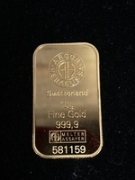 10 gram Argor Heraeus Gold Bar .9999 Fine