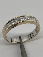 14KT Yellow Gold Diamond Channel Ring Size 9 3.7g