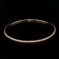 14KT Yellow Gold Diamond Bangle Size 7.25 10.7g