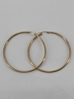 14KT Yellow Gold Large Hoop Earrings 6.8g