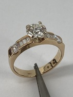 14KT Yellow Gold Round Diamond Engagement Ring Size 4.75 3.5g 1.5 CTTW