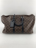 Authentic Louis Vuitton Monogram Macassar Keepall Bandouliere 45 Bag with strap