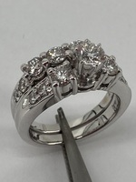 14KT White Gold Diamond Ring Set Size 4.25 8.6g 1.25CTs