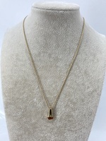 14KT Yellow Gold Necklace with Citrine Pendant 16in 4.8g