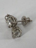 14KT White Gold Diamond Stud Earrings 1.2g 1.02 Carats