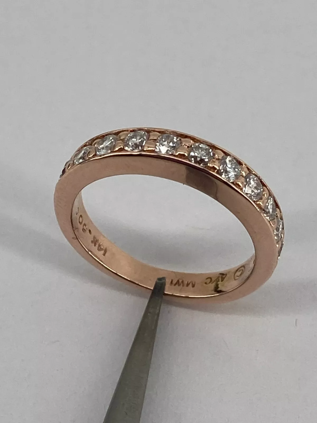 14KT Rose Gold Diamond Channel Ring Size 5.25 3.5g Approx 1/2cttw