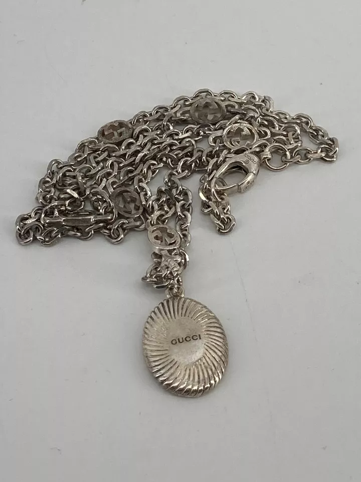 Gucci Sterling Silver Interlocking G Necklace 19.5g