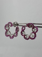 14KT White Gold Spinel and Diamond Earrings 8g